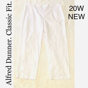 20W Alfred Dunner Newport Classic Fit Pure White Pullon Pants